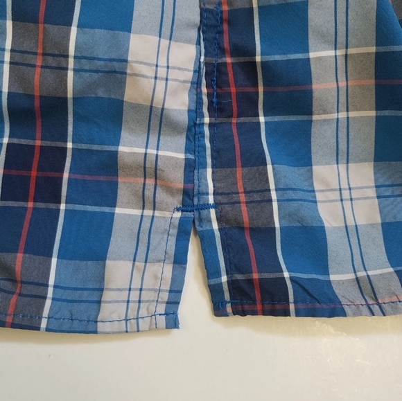 Eddie Bauer Mens Large Blue Plaid Quick Dry Shirt Short Sleeve Camp Hiking - Picture 9 of 12